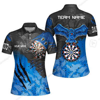 Customized Darts Women Polo Shirt, Darts Eagle Dartboard Multicolor Custom Dart Women Polo Jersey For Darts Player