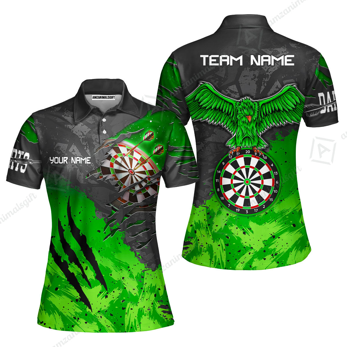 Customized Darts Women Polo Shirt, Darts Eagle Dartboard Multicolor Custom Dart Women Polo Jersey For Darts Player