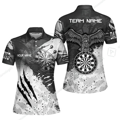 Customized Darts Women Polo Shirt, Darts Eagle Dartboard Multicolor Custom Dart Women Polo Jersey For Darts Player