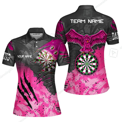 Customized Darts Women Polo Shirt, Darts Eagle Dartboard Multicolor Custom Dart Women Polo Jersey For Darts Player
