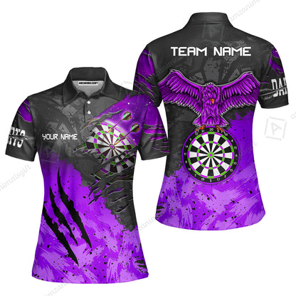 Customized Darts Women Polo Shirt, Darts Eagle Dartboard Multicolor Custom Dart Women Polo Jersey For Darts Player