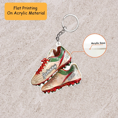 Personalized Soccer Christmas Ornament, Soccer Shoes Christmas, Custom Ornament Christmas Gift, Keychain Soccer, Car Ornament Soccer
