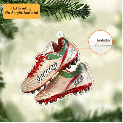 Personalized Soccer Christmas Ornament, Soccer Shoes Christmas, Custom Ornament Christmas Gift, Keychain Soccer, Car Ornament Soccer