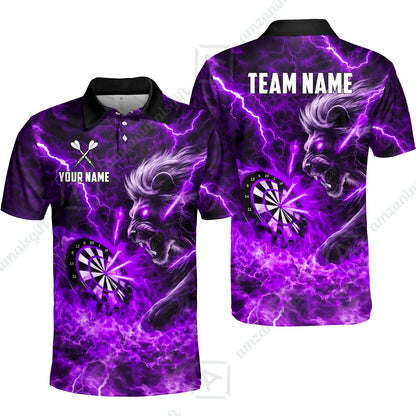 Custom Darts Team Jersey, Personalized Lightning Lion Jersey Shirt For Players With Name & Team Name