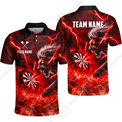 Custom Darts Team Jersey, Personalized Lightning Lion Jersey Shirt For Players With Name & Team Name
