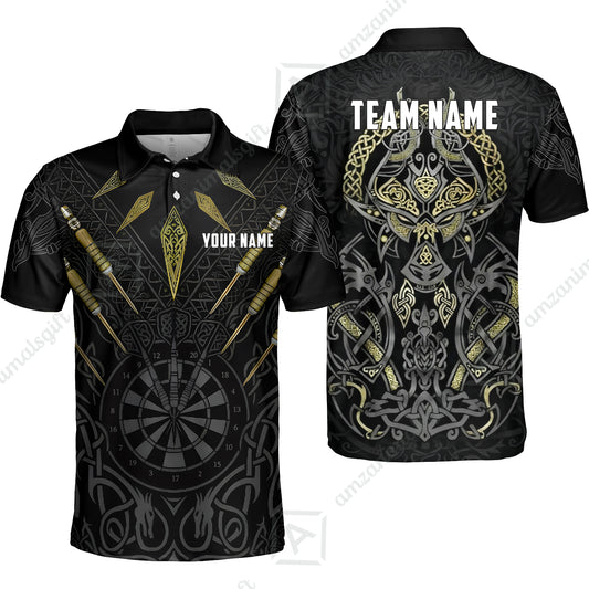 Custom Darts Team Jersey, Personalized Viking Darts Polo Shirt For Players With Name & Team Name