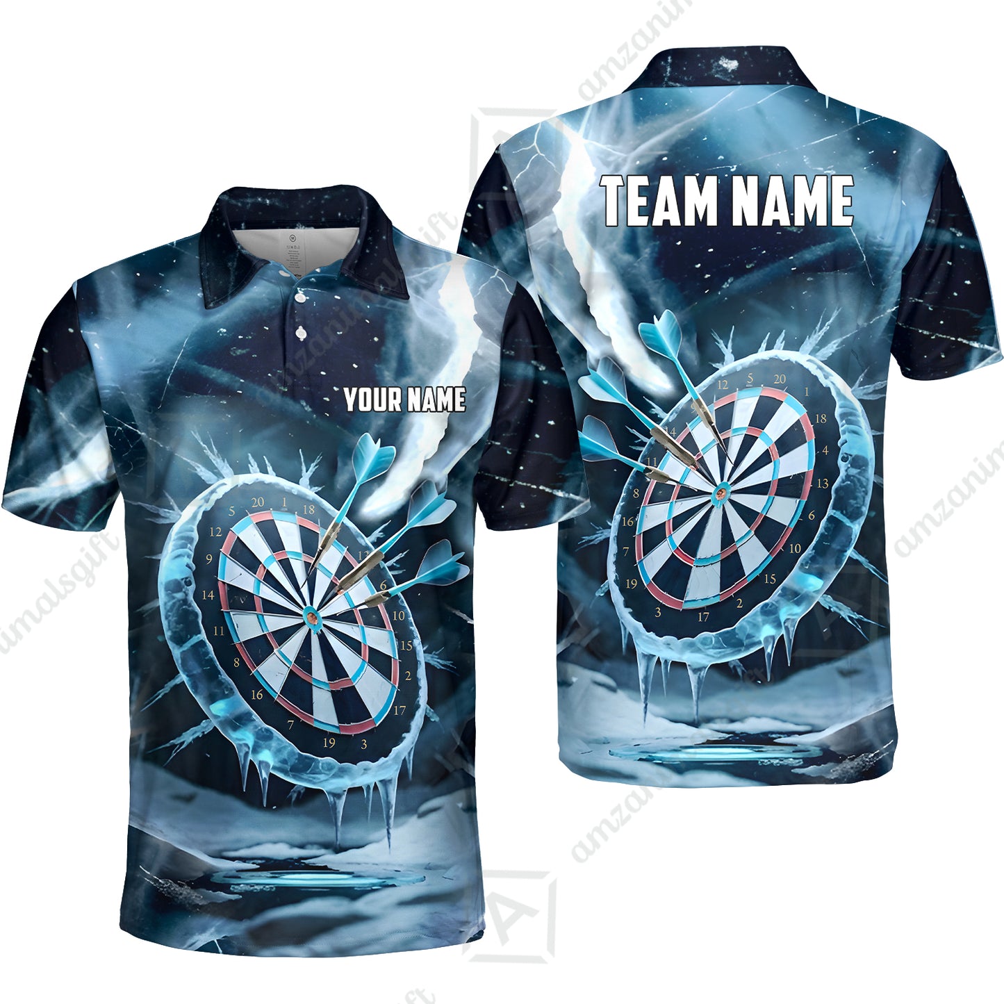 Custom Darts Team Jersey, Personalized Ice Strike Darts Polo Shirt For Players With Name & Team Name