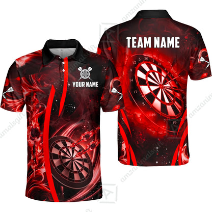 Custom Darts Jersey Polo Shirt, Vibrant Neon Darts, Custom Dart Jersey Team Shirt For Players With Name & Team Name