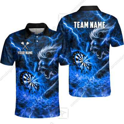 Custom Darts Team Jersey, Personalized Lightning Lion Jersey Shirt For Players With Name & Team Name
