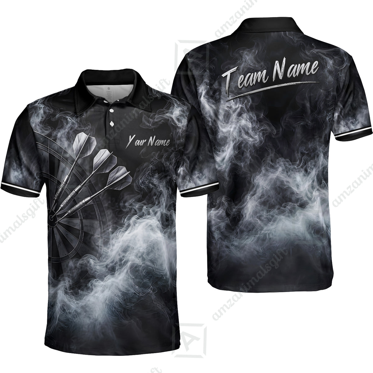 Custom Fog Rolling Darts Jersey, Personalized Name & Team Name, Smoky Dartboard Shirt for Players