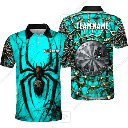 Custom Darts Jersey Polo Shirt, Gothic Widow Spiderweb, Custom Dart Jersey Team Shirt For Players With Name & Team Name