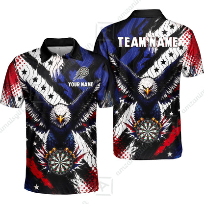 Custom Dart Jersey Team Shirt For Players, American Flag and Eagle Hold Board, Personalize Name and Team Name