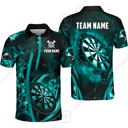 Custom Darts Jersey Polo Shirt, Vibrant Neon Darts, Custom Dart Jersey Team Shirt For Players With Name & Team Name