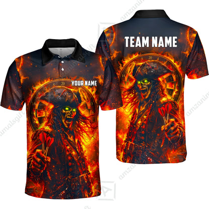 Custom Darts Jersey Polo Shirt, Ghost Pirate, Custom Dart Jersey Team Shirt For Players With Name & Team Name