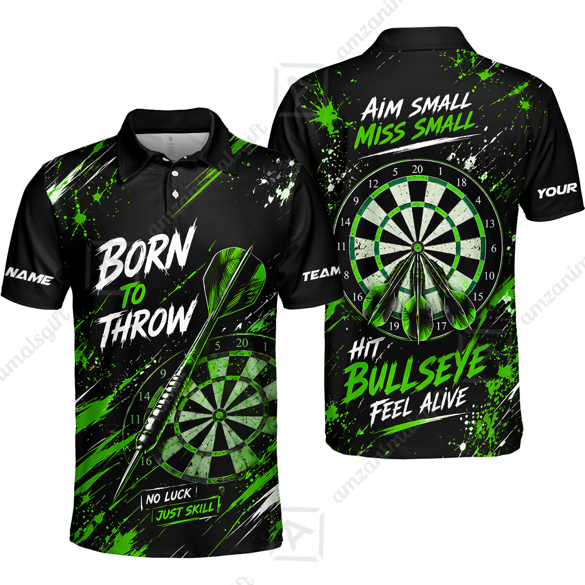 Customized Born To Throw No Luck Just Skill, Hit Bullseye Feel Alive Darts Jersey, Personalized Name And Team Name For Players