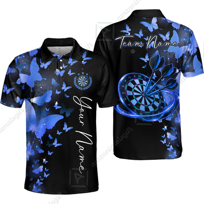 Customized Butterfly Elegant Sparkling Multicolor Darts Jersey, Personalized Name And Team Name For Players