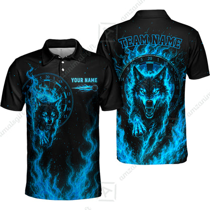 Customized Fire Wolf Dartboard Multicolor Darts Jersey, Personalized Name And Team Name For Players