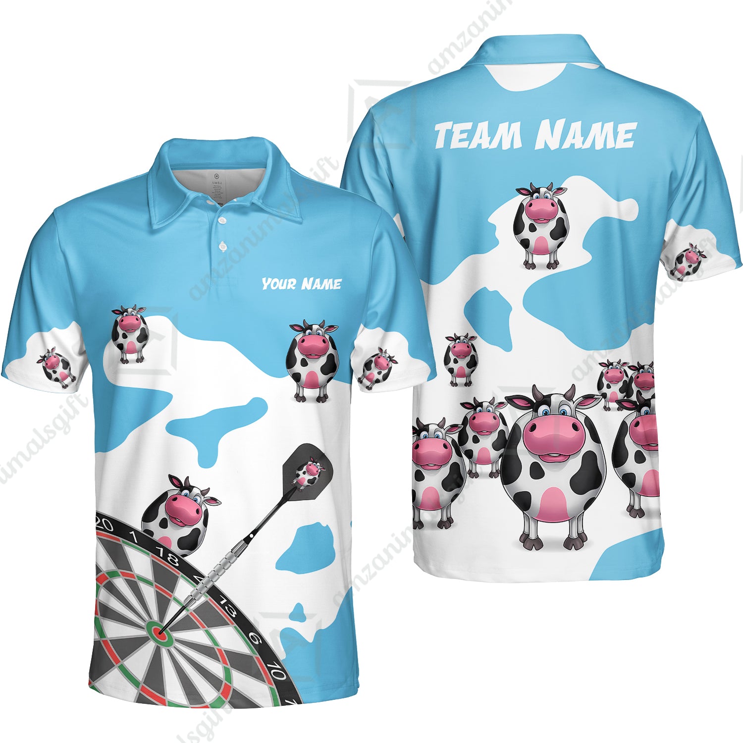 Unisex Polo Shirt||Cyan