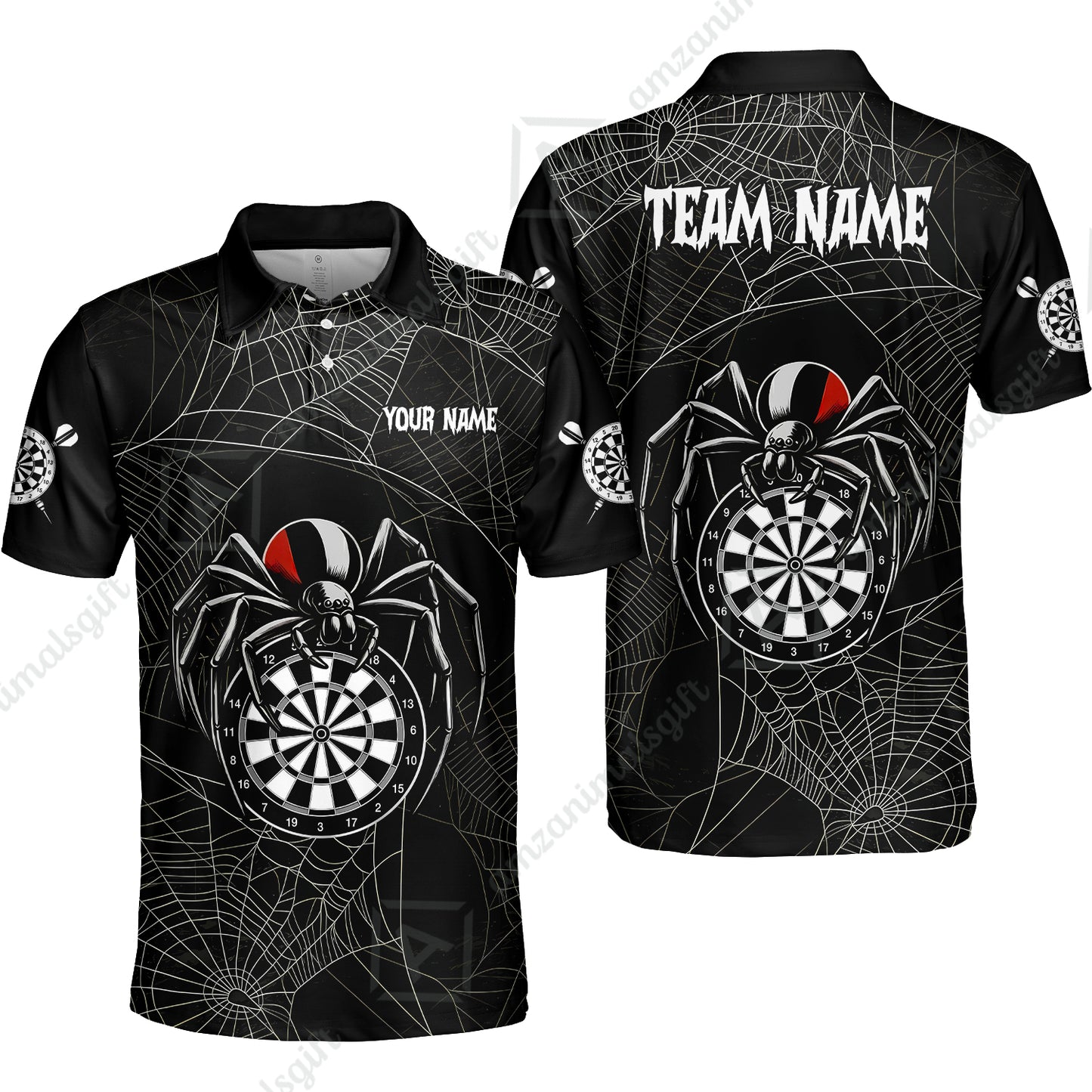 Customized Spider Web Black Widow Spooky Halloween Darts Jersey, Personalized Name And Team Name For Players