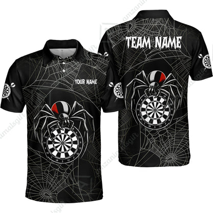 Customized Spider Web Black Widow Spooky Halloween Darts Jersey, Personalized Name And Team Name For Players