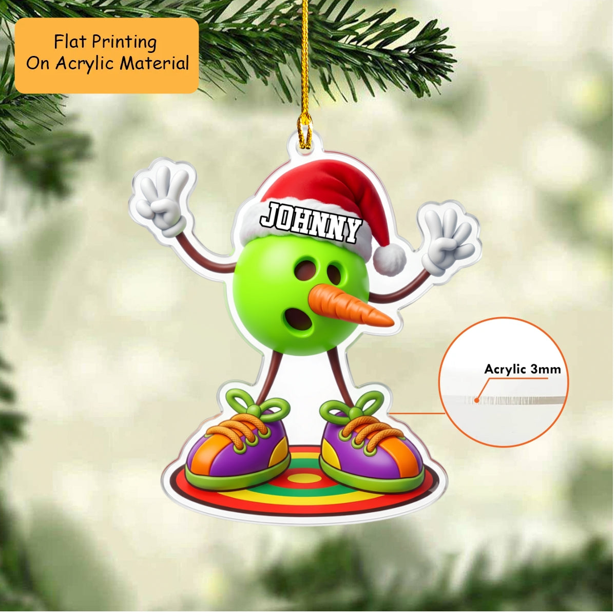 Personalized Bowling Christmas Ornament, Bowler Jumpscare, Custom Ornament Christmas Gift, Keychain Bowling, Car Ornament Bowling