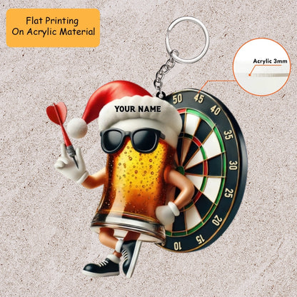 Personalized Dart Board Holding Pins Acrylic Ornament, Dart Board Keychain, Car Ornament, Christmas Ornament Gifts