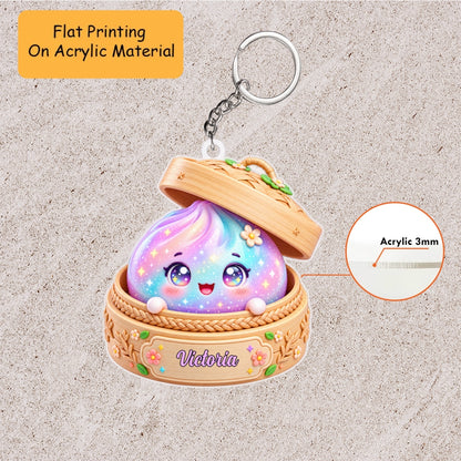 Personalized Dumpling Christmas Flat Printed Acrylic Ornament, Dumpling Cute Galaxy, Custom Ornament Christmas Gift, Keychain Dumpling, Car Ornament Dumpling