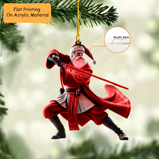 Personalized Darth Santa Pins Acrylic Ornament, Santa  Keychain, Car Ornament, Christmas Ornament Gifts