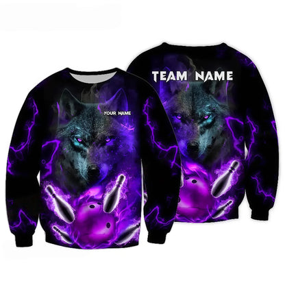 Wolf Graphic Purple Lightning Sweatshirt