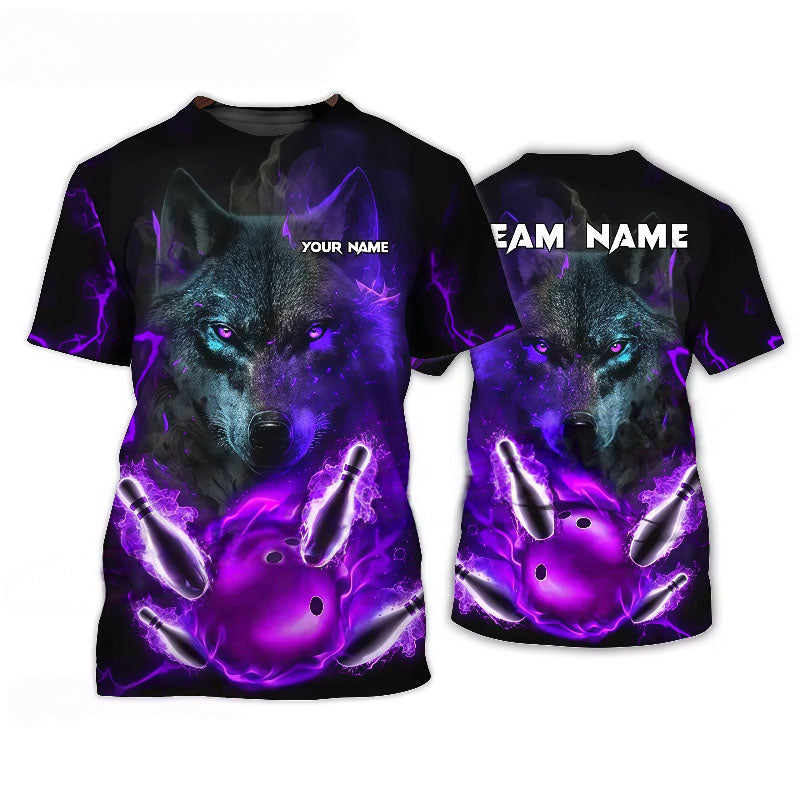 Wolf Graphic Purple Lightning tshirt