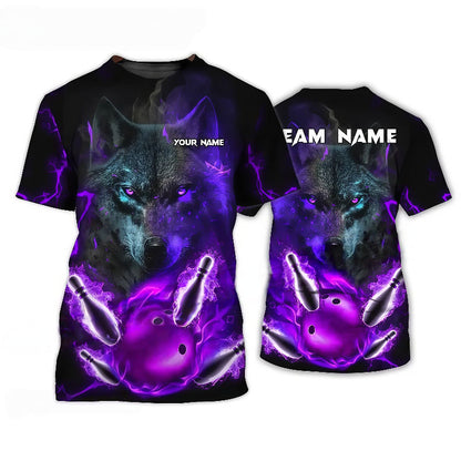 Wolf Graphic Purple Lightning tshirt
