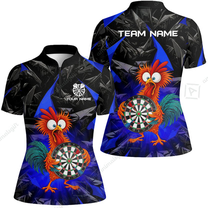 Custom Darts Team Jersey, Personalized Funky Rooster Dart Shirt For Players With Name & Team Name
