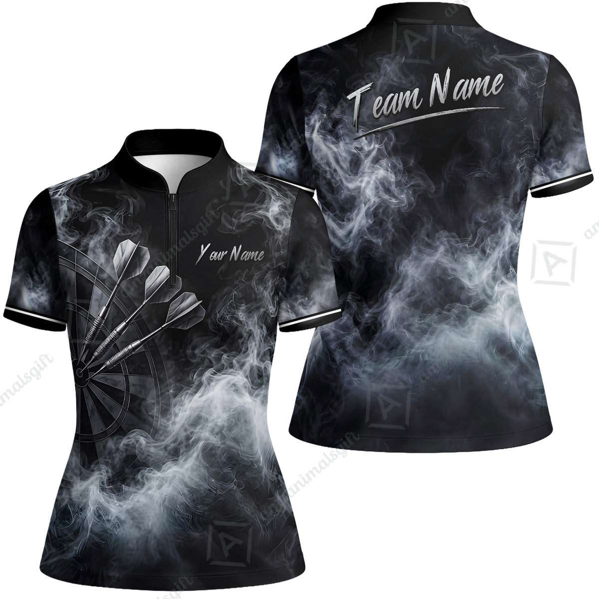 Custom Fog Rolling Darts Jersey, Personalized Name & Team Name, Smoky Dartboard Shirt for Players