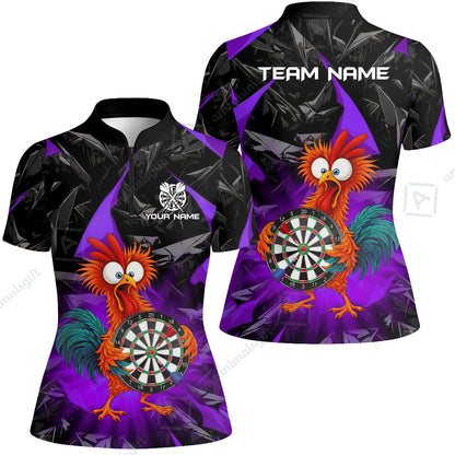Custom Darts Team Jersey, Personalized Funky Rooster Dart Shirt For Players With Name & Team Name