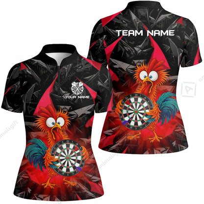 Custom Darts Team Jersey, Personalized Funky Rooster Dart Shirt For Players With Name & Team Name