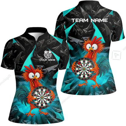 Custom Darts Team Jersey, Personalized Funky Rooster Dart Shirt For Players With Name & Team Name
