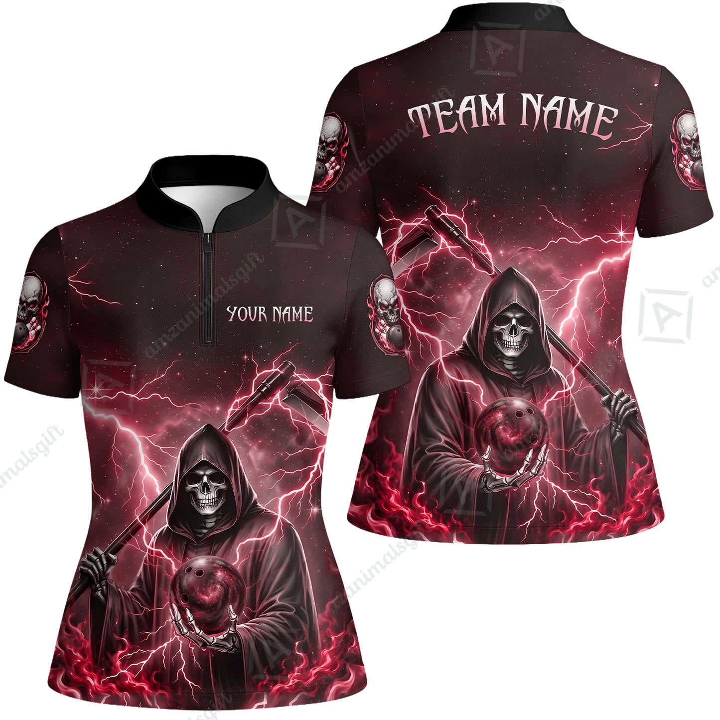Custom Bowling Jersey Polo Shirt, Multiple Colors Death, Custom Bowling Jersey Team Shirt For Players With Name & Team Name