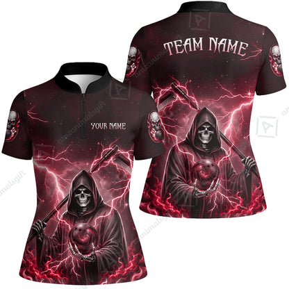 Custom Bowling Jersey Polo Shirt, Multiple Colors Death, Custom Bowling Jersey Team Shirt For Players With Name & Team Name
