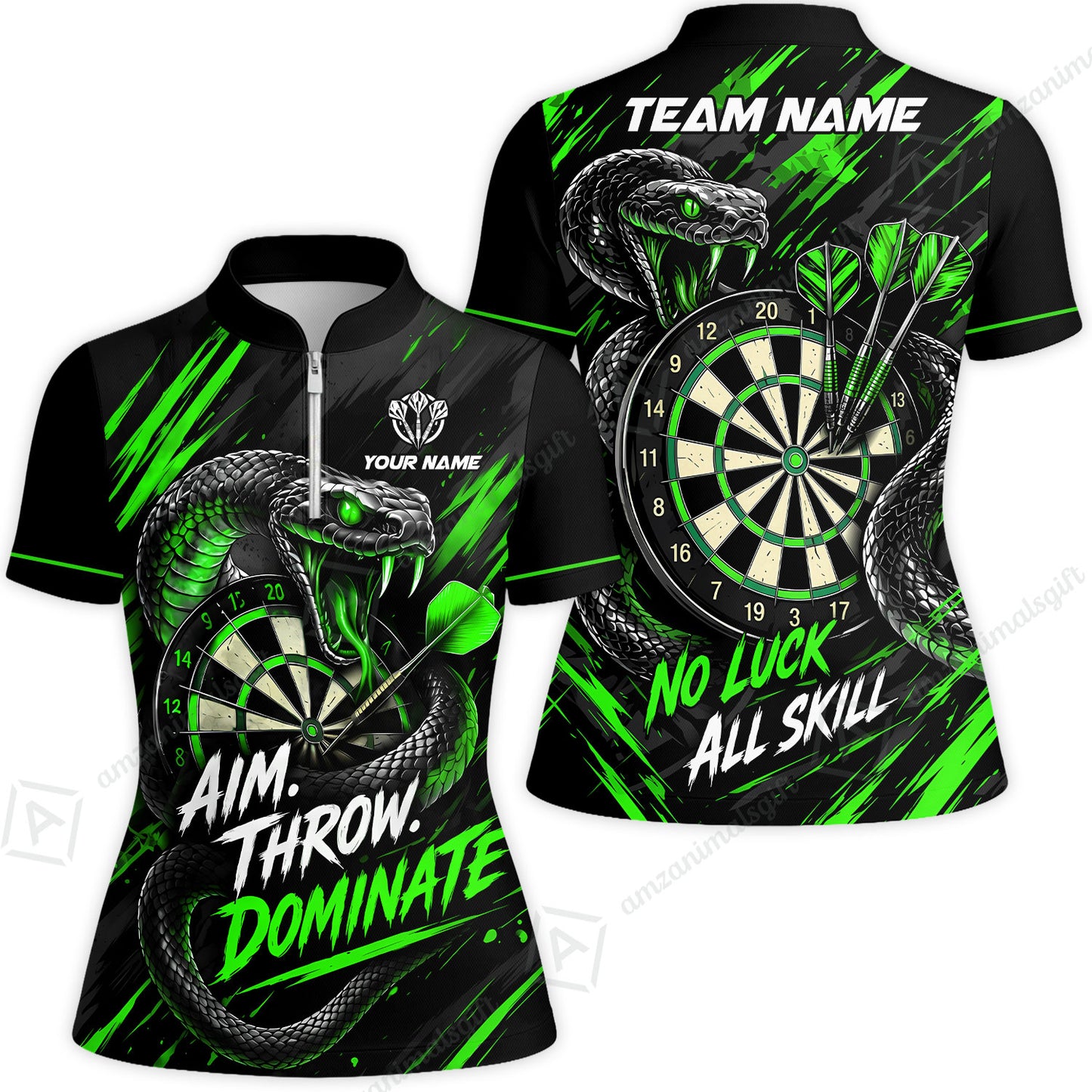 Customized Darts Team Jersey, Personalized Snake Darts Abstract Background Polo Shirt For Players With Name & Team Name