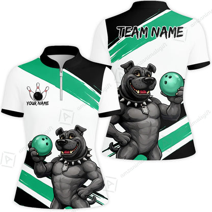 Custom Bowling Jersey Polo Shirt, Badass Dog Bowling Custom Bowling Jersey Team Shirt For Players With Name & Team Name