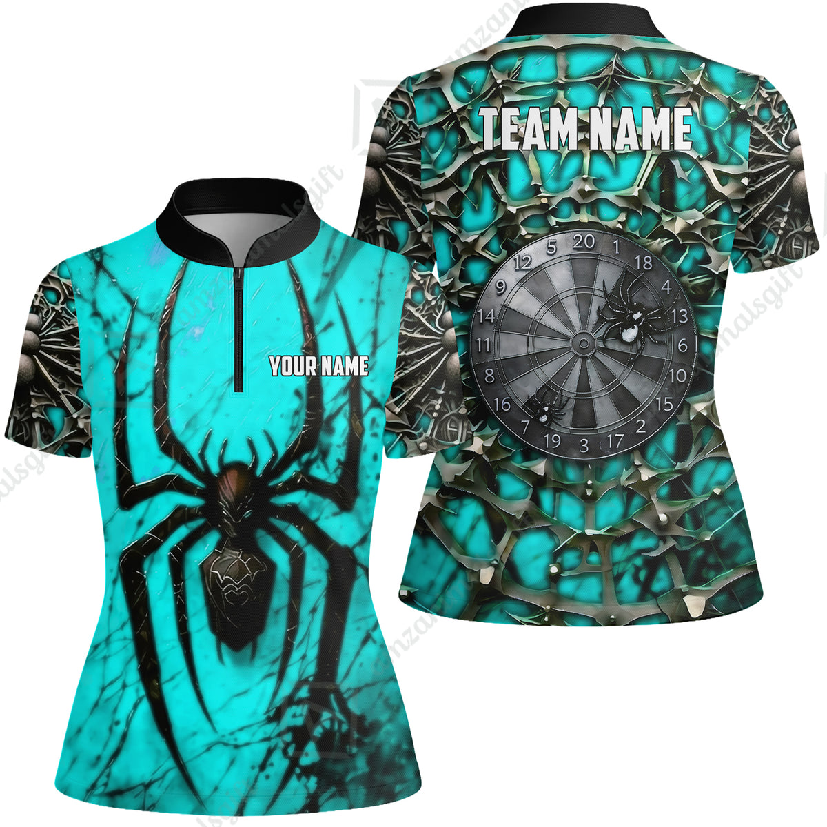 Custom Darts Jersey Polo Shirt, Gothic Widow Spiderweb, Custom Dart Jersey Team Shirt For Players With Name & Team Name