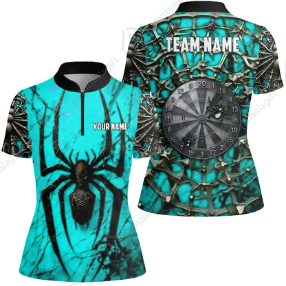 Custom Darts Jersey Polo Shirt, Gothic Widow Spiderweb, Custom Dart Jersey Team Shirt For Players With Name & Team Name