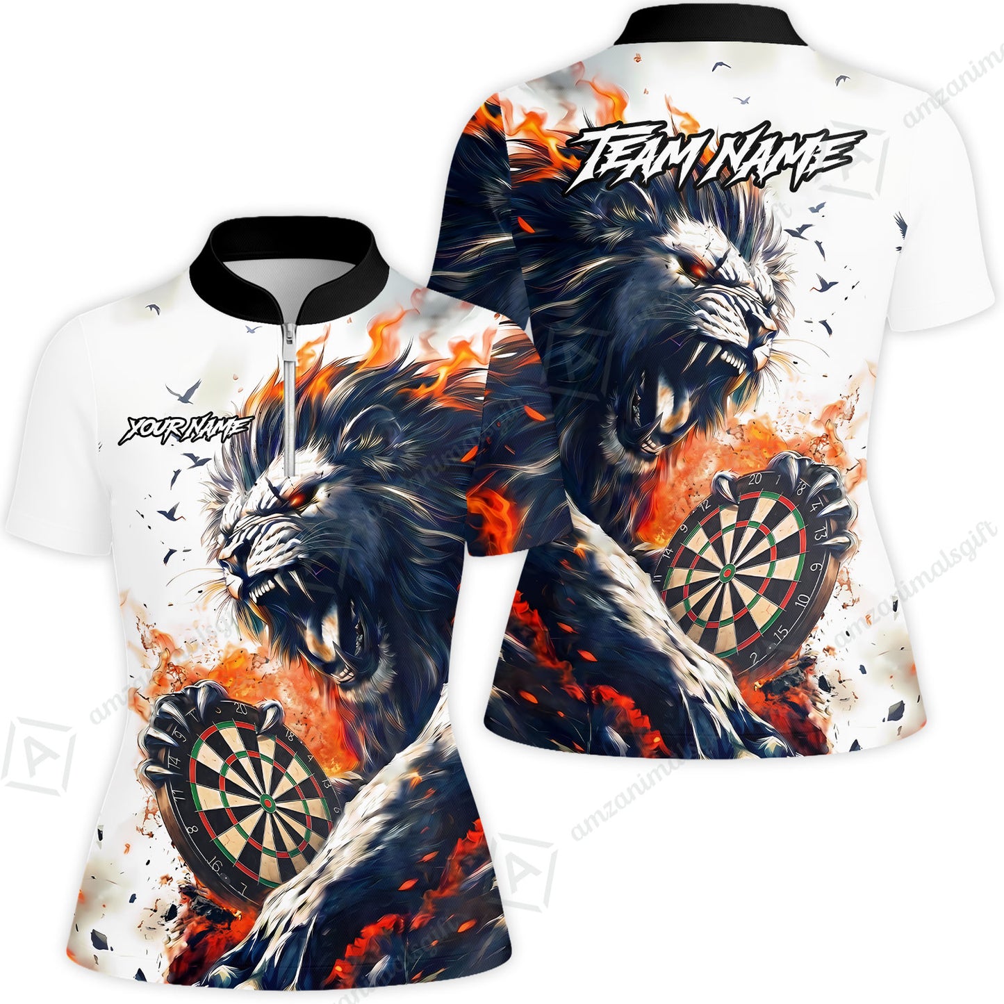 Customized Lion Fire Lava Darts Jersey, Personalized Name And Team Name For Dart Players