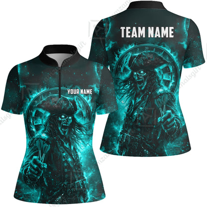 Custom Darts Jersey Polo Shirt, Ghost Pirate, Custom Dart Jersey Team Shirt For Players With Name & Team Name
