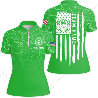 Custom Bowling Jersey Polo Shirt, Vibrant Kelly Ball Pattern Flag, Custom Bowling Jersey Team Shirt For Players With Name and Team Name
