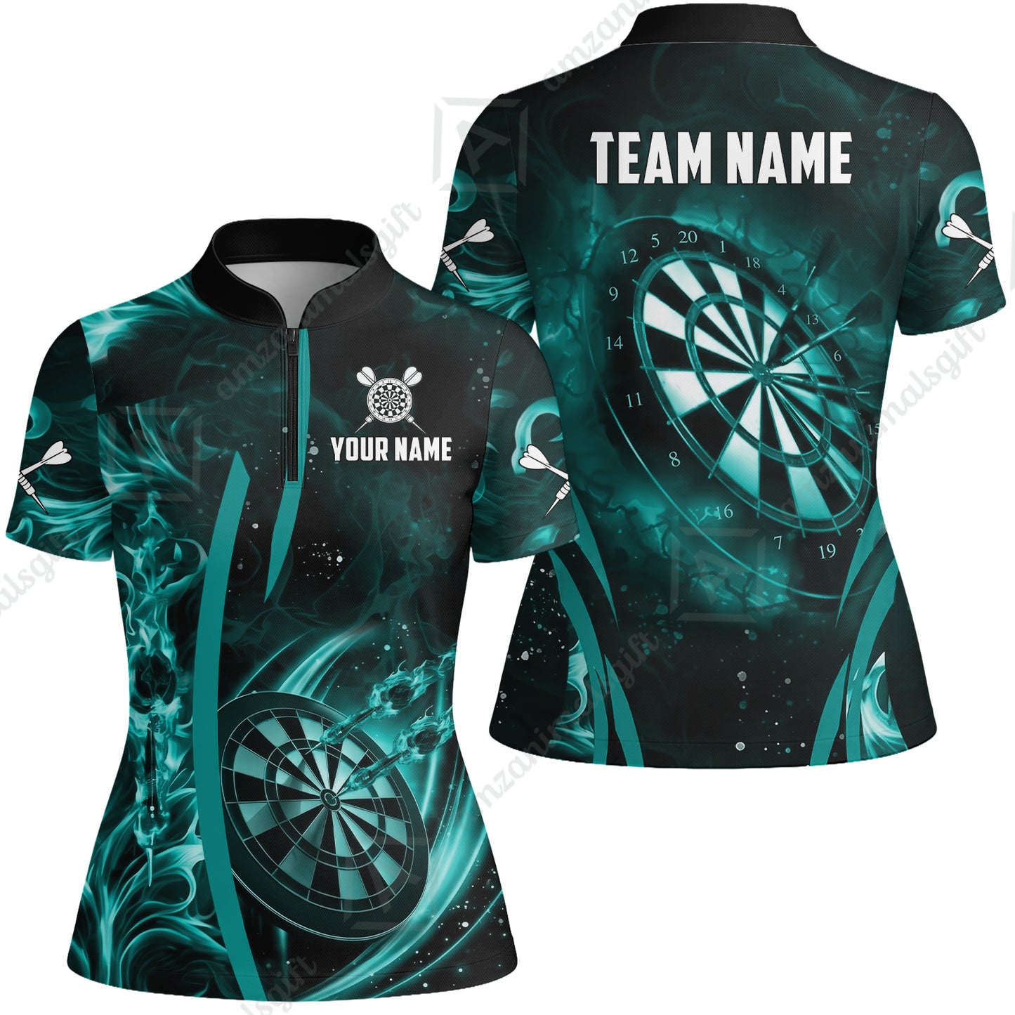 Custom Darts Jersey Polo Shirt, Vibrant Neon Darts, Custom Dart Jersey Team Shirt For Players With Name & Team Name