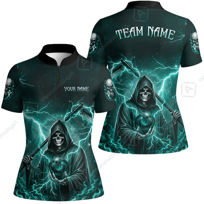 Custom Bowling Jersey Polo Shirt, Multiple Colors Death, Custom Bowling Jersey Team Shirt For Players With Name & Team Name