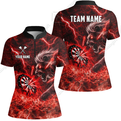 Custom Darts Team Jersey, Personalized Lightning Lion Jersey Shirt For Players With Name & Team Name