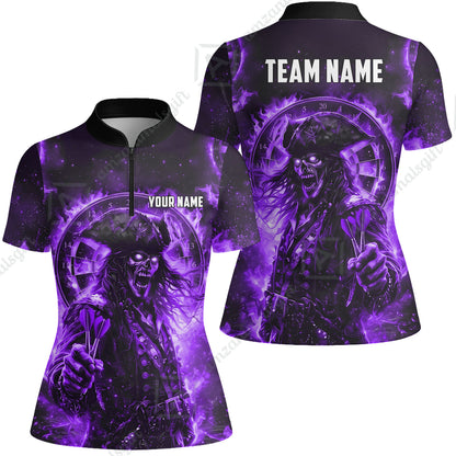 Custom Darts Jersey Polo Shirt, Ghost Pirate, Custom Dart Jersey Team Shirt For Players With Name & Team Name