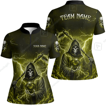 Custom Bowling Jersey Polo Shirt, Multiple Colors Death, Custom Bowling Jersey Team Shirt For Players With Name & Team Name